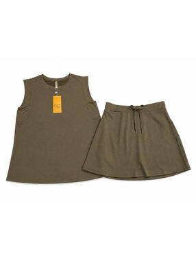 Crazy Cute Grecerelle Active Skort and Top Set in Army Green Sz XL